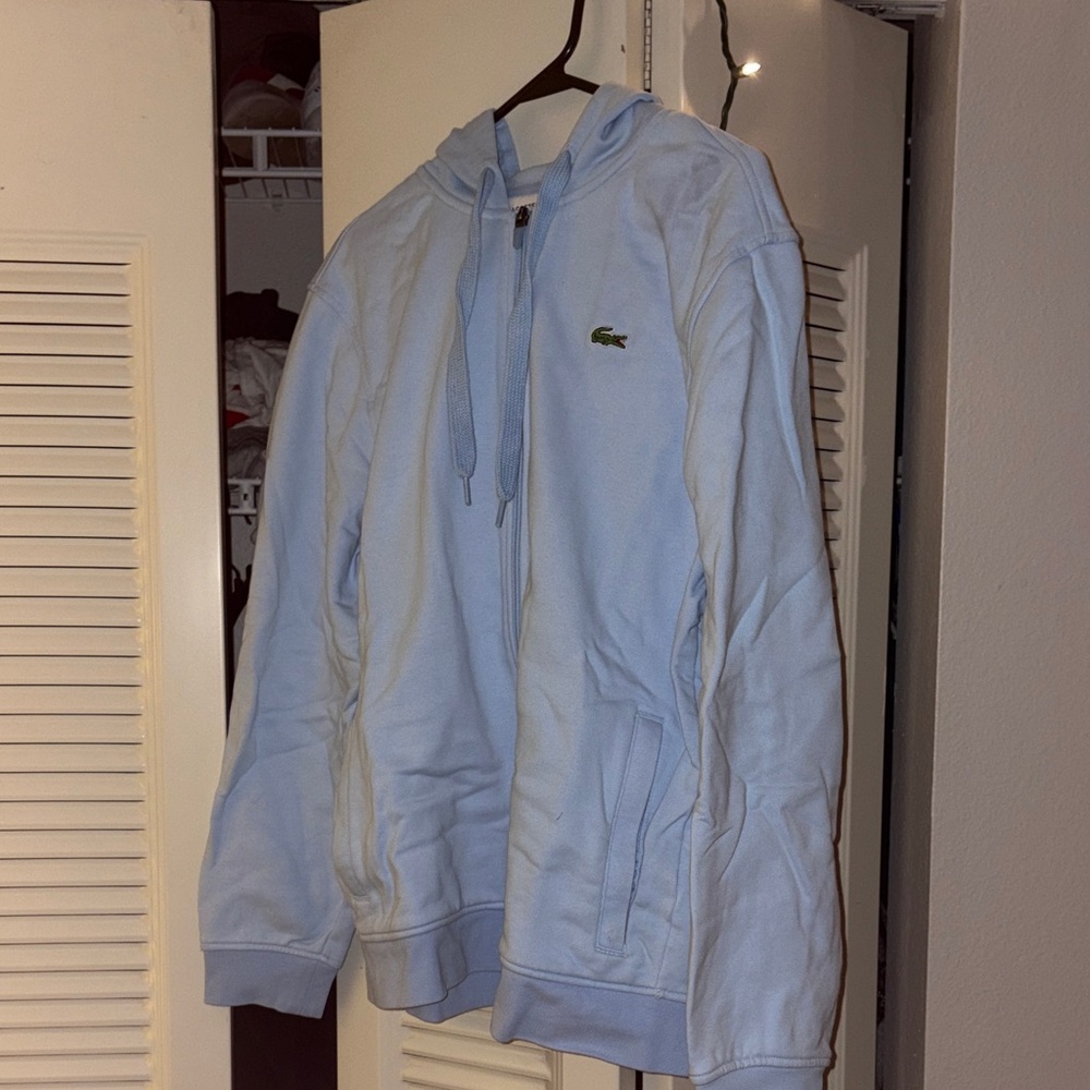 Lacoste Sky Blue Zip-Up Hoodie